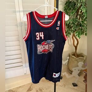 Houston Rockets NBA Olajuwon Mesh Jersey Youth Size 18 - 20 XL Excellent Vintage